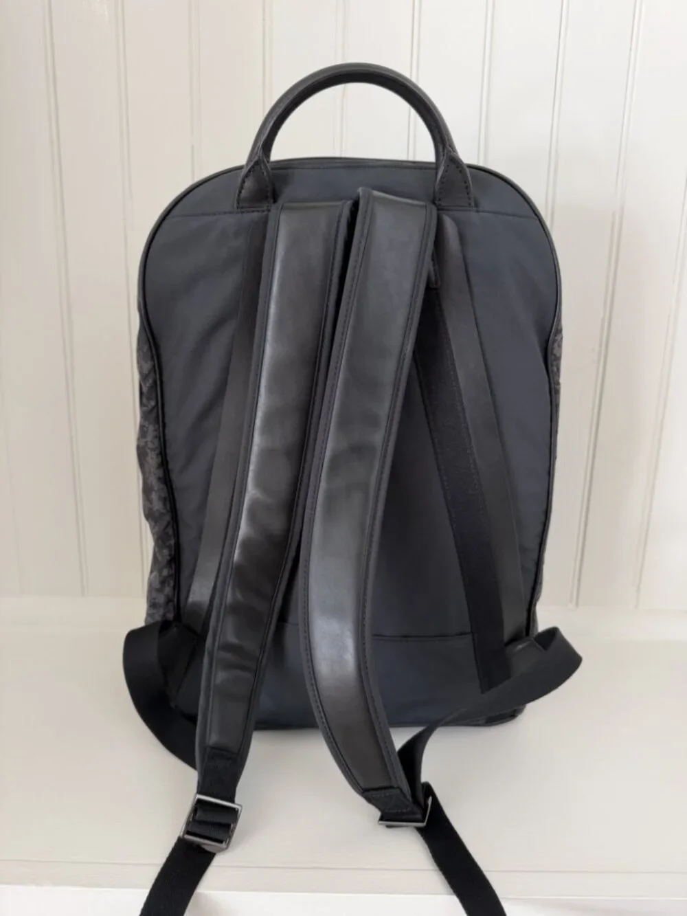 Tumi Dalston Massie Camo Nylon & Leather Laptop Backpack — Black Grey
